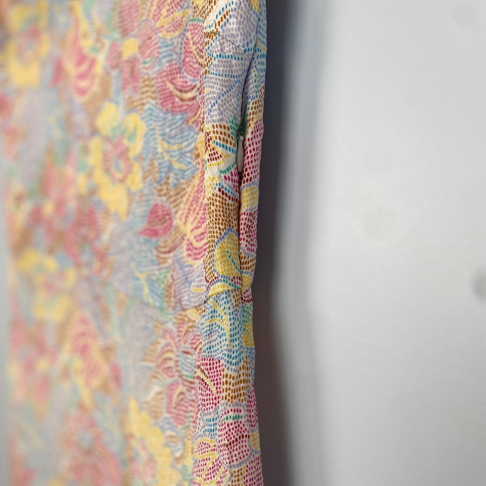 Warm Georgia Silk Floral Jacquard Midi Dress Sz S Small Cocktail Spring Romantic - Picture 5 of 13
